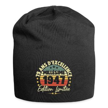 Cadeau 75 Ans Anniversaire Millésime nés en 1947 - Bonnet en jersey - noir - Devant