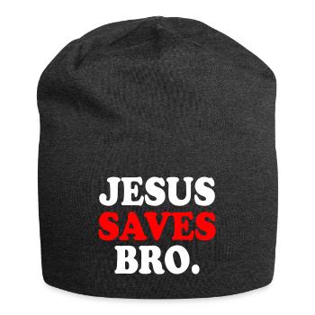 Jesus saves bro - Jersey Beanie - charcoal grey - Front