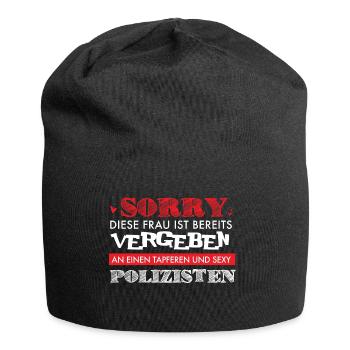 Polizei Shirt-Sexy Frau - Jersey-Beanie - Schwarz - Vorne