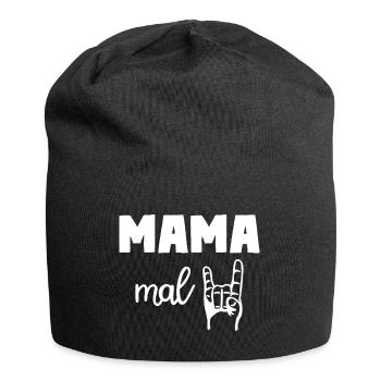 Mama mal Zwei 2 Kinder Mutter - Jersey-Beanie - Schwarz - Vorne