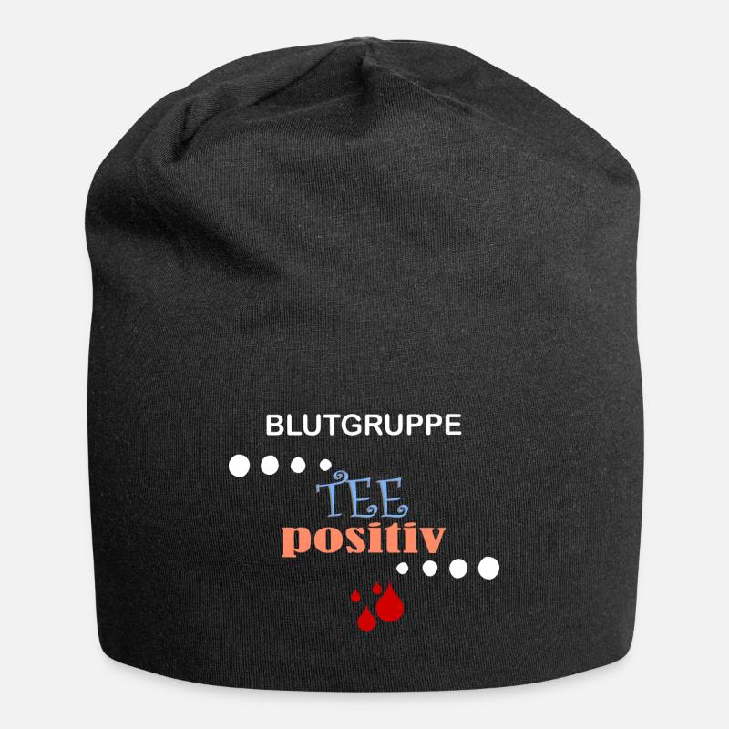 Blutgruppe TEE positiv - Jersey-Beanie - Schwarz