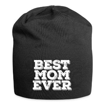 Beste Mutter aller Zeiten - Jersey-Beanie - Schwarz - Vorne