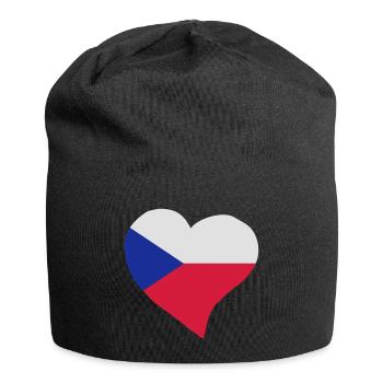 Tschechische Herz - Jersey-Beanie - Schwarz - Vorne