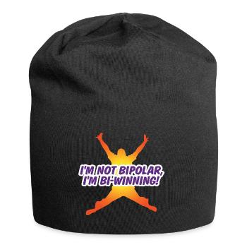 Ich bin nicht bipolar Ich bin Bi-Gewinner! - Jersey-Beanie - Schwarz - Vorne