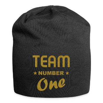 Beste Mannschaft - Team Number One Gold - Jersey-Beanie - Schwarz - Vorne
