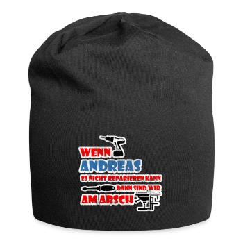 Andreas Spruch Name Geschenk Vintage - Jersey-Beanie - Schwarz - Vorne
