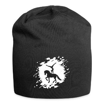 Voltigieren T-Shirt | Splash Volti mit Pferd - Jersey-Beanie - Schwarz - Vorne