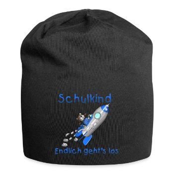 Schulkind - Schulanfang - Jersey-Beanie - Schwarz - Vorne