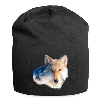 Wolf Wölfe Klima Umwelt Wald Geschenk - Jersey-Beanie - Schwarz - Vorne