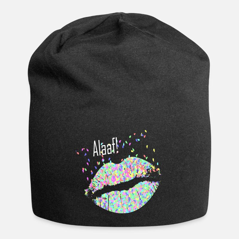 Alaaf! Konfetti Kuss Geschenkidee - Jersey-Beanie - Schwarz