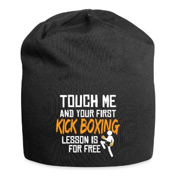 Lustiges Kickboxen Kickboxer Boxen Kick Boxing - Jersey-Beanie - Schwarz - Vorne