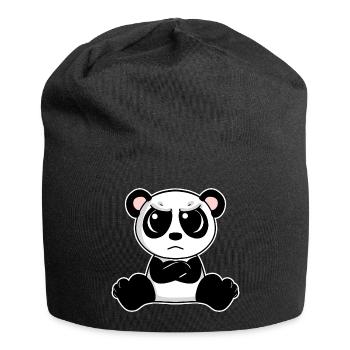 Niedlicher Panda ist genervt - Jersey-Beanie - Schwarz - Vorne