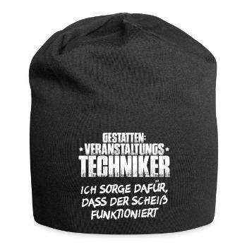 Veranstaltungstechniker Event Technician - Jersey-Beanie - Schwarz - Vorne