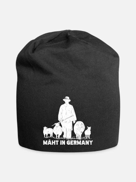 Mäht in Germany Schafe Schafhirte Geschenk - Jersey-Beanie - Schwarz