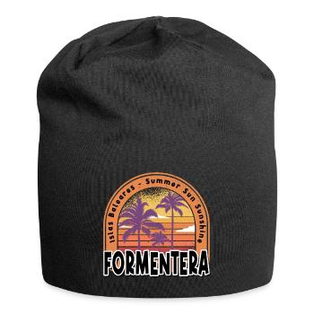 Formentera Été Sun Beach Sea Palms Vacances - Bonnet en jersey - noir - Devant