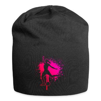 Damen Fussballspielen Fussballspieler Fussballer - Jersey-Beanie - Schwarz - Vorne