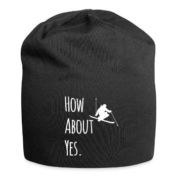 Skiing Skiers - Jersey Beanie - black - Front