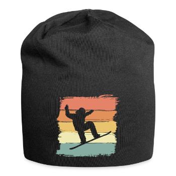 Snowboarding mit Snowboard retro vintage - Jersey-Beanie - Schwarz - Vorne
