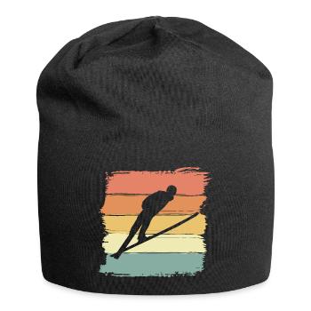 Ski springen Skispringen retro vintage - Jersey-Beanie - Schwarz - Vorne