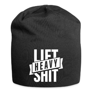 Lift Heavy Shit, Bodybuilding, Gym, Fitnessstudio - Jersey-Beanie - Schwarz - Vorne