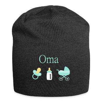 Opa 2026 Geburt Junge Vorlage personalisierbar - Jersey-Beanie - Anthrazit - Vorne