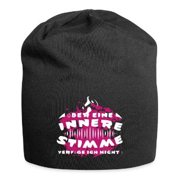 Innere Stimme - Jersey-Beanie - Schwarz - Vorne