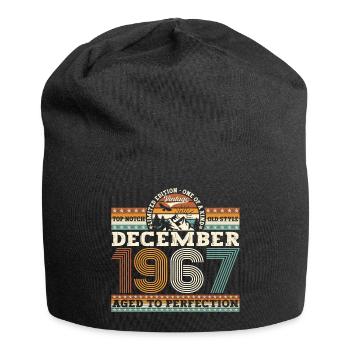 Original December 1967 55th birthday gift - Jersey Beanie - black - Front