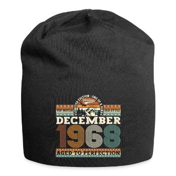 Original December 1968 54th Birthday Gift - Jersey Beanie - black - Front
