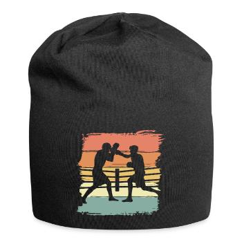 Boxen retro - Jersey-Beanie - Schwarz - Vorne