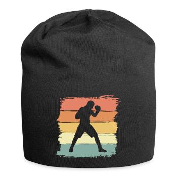 Boxen retro - Jersey-Beanie - Schwarz - Vorne