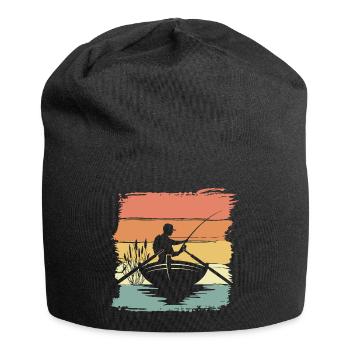 Pêche Pêche rétro vintage - Bonnet en jersey - noir - Devant