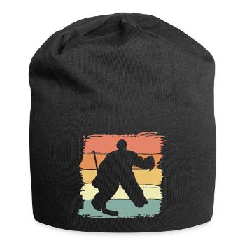 Gardien de but de hockey sur glace rétro - Bonnet en jersey - noir - Devant
