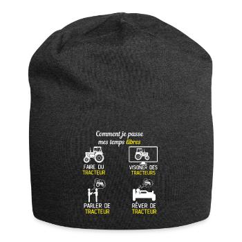 temp libre tracteur cadeau fermier - Bonnet en jersey - charbon - Devant