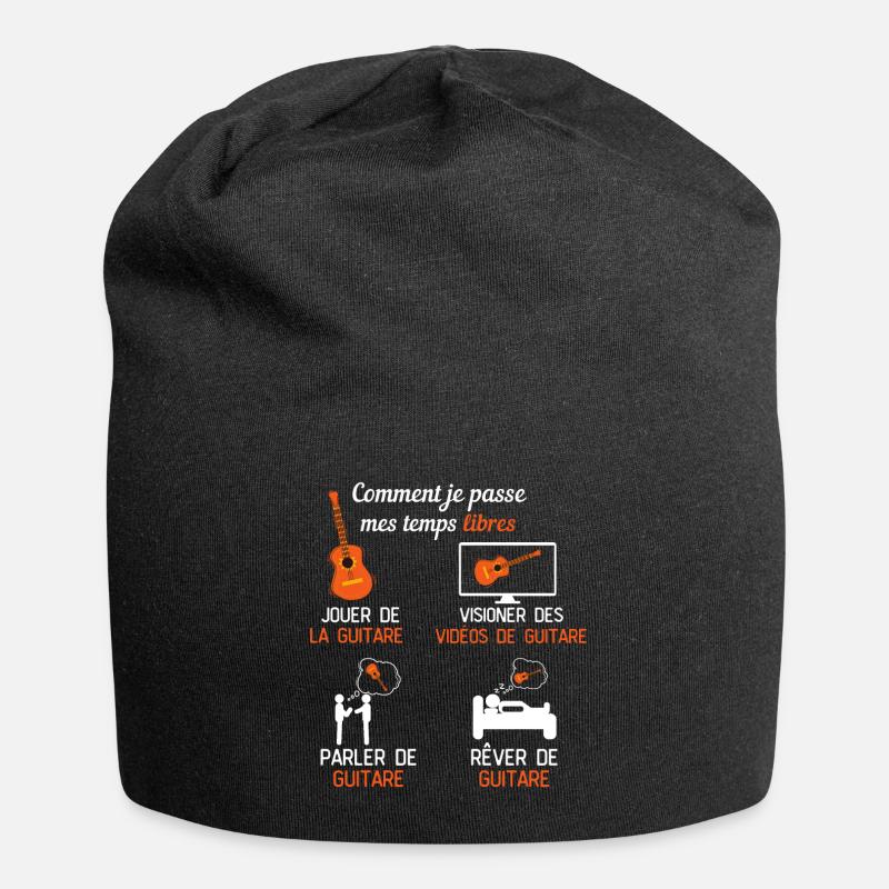 guitare temps libre guitare cadeau guitariste - Bonnet en jersey - noir