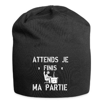 Attend je finis ma partie - Bonnet en jersey - noir - Devant