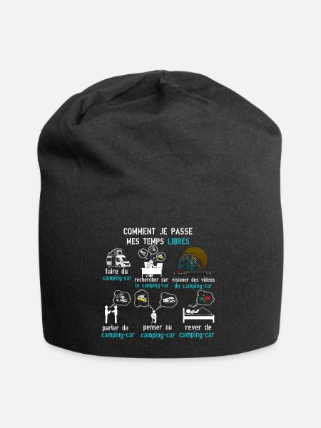 camping car temps libres cadeau camping car - Bonnet en jersey - noir