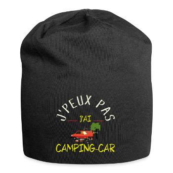 J'peux pas j'ai camping-car - Bonnet en jersey - noir - Devant