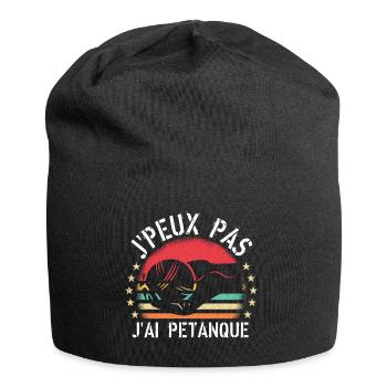 J'Peux Pas J'Ai Pétanque cadeau vintage - Bonnet en jersey - noir - Devant