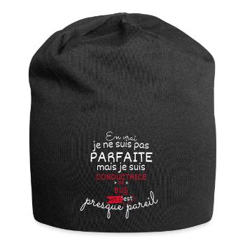 Pas parfaite mais Conductrice de bus - Bonnet en jersey - noir - Devant