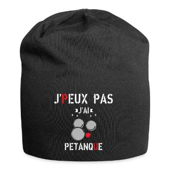 J Peux Pas J ai Pétanque - Bonnet en jersey - noir - Devant