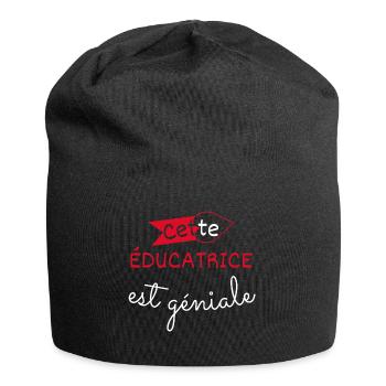 Educatrice Géniale cadeau - Bonnet en jersey - noir - Devant