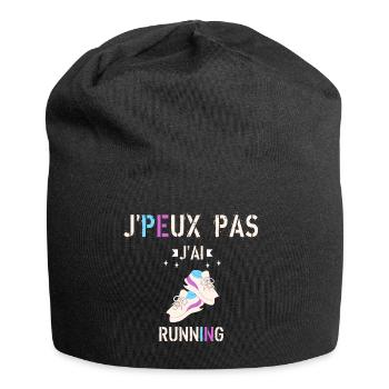 J Peux pas j ai running - Bonnet en jersey - noir - Devant