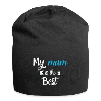 Meine Mutter ist die Beste - Jersey-Beanie - Schwarz - Vorne