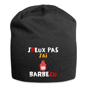 J peux pas j ai barbecue - Bonnet en jersey - noir - Devant