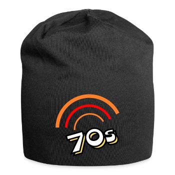 70er Jahre - Jersey-Beanie - Schwarz - Vorne