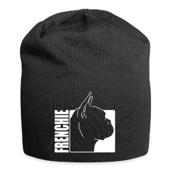 Frenchie Profil Bouledogue Français Chiens Chien - Bonnet en jersey - noir - Devant