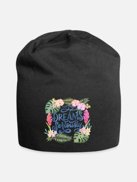 Glaub an deine Träume - Jersey-Beanie - Schwarz