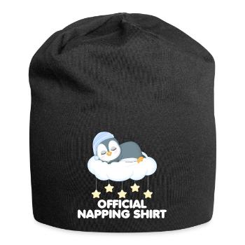 Amoureux du pingouin endormi Pingouin mignon Sieste - Bonnet en jersey - noir - Devant