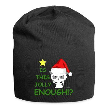 Is that cheerful enough? | Christmas, Cat - Jersey Beanie - black - Front
