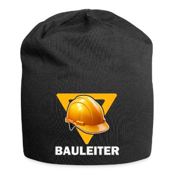 Baustellenleiter Bauhelm - Jersey-Beanie - Schwarz - Vorne